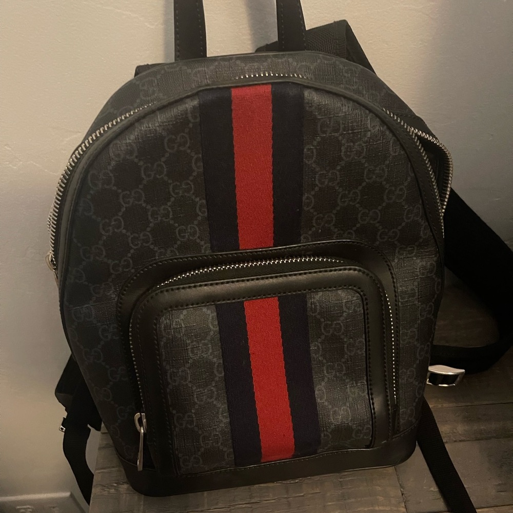 Gucci supreme small canvas backpack